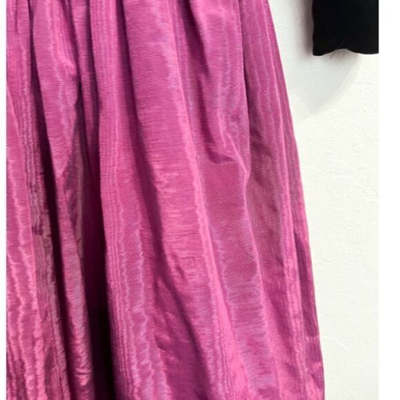 Vintage Jessica McClintock Off Shoulder Velvet Taffeta Purple Burgundy 4 90s 80s - Picture 4 of 10